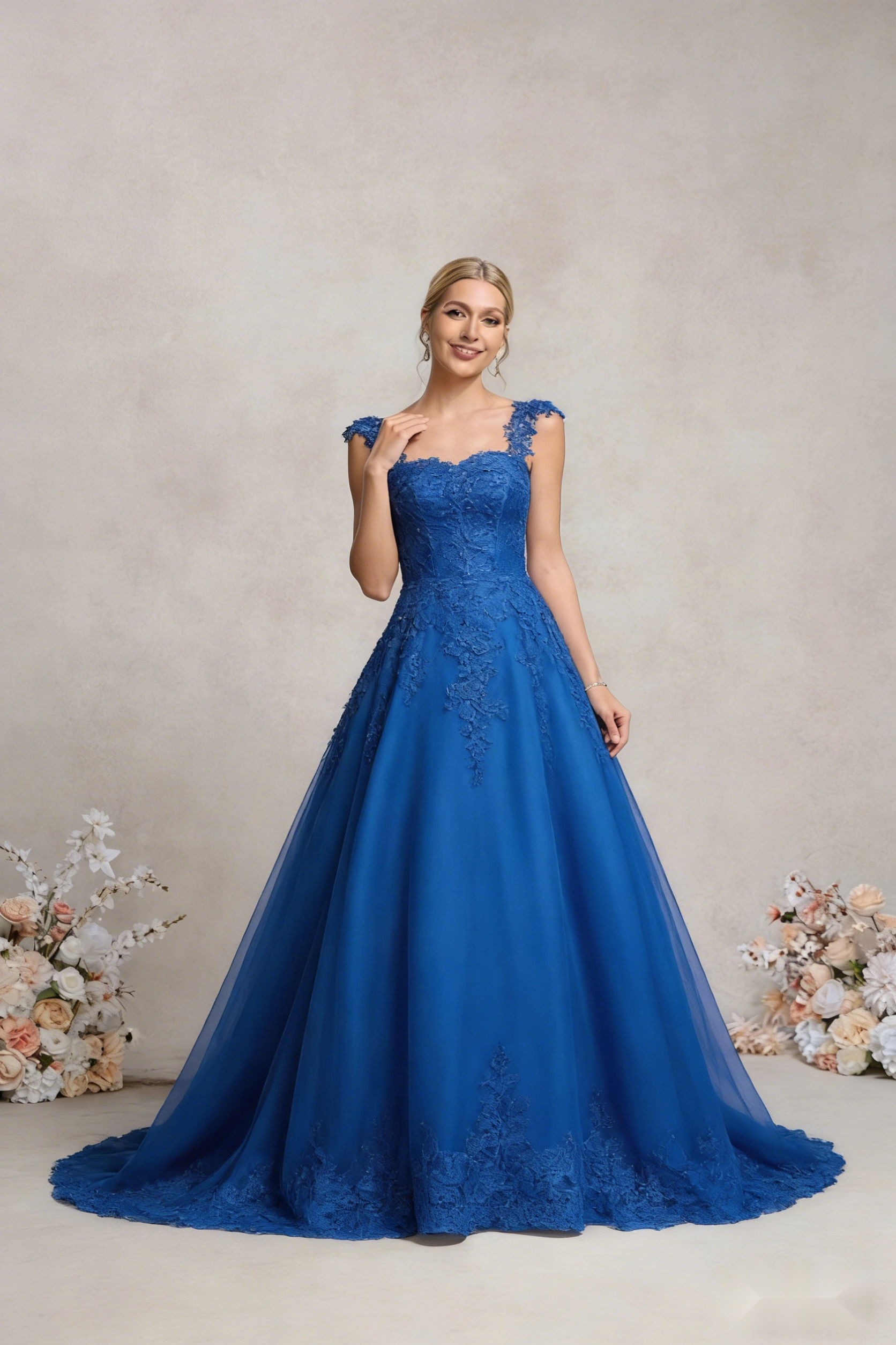 One-Shoulder Floor-Length Wedding Dress