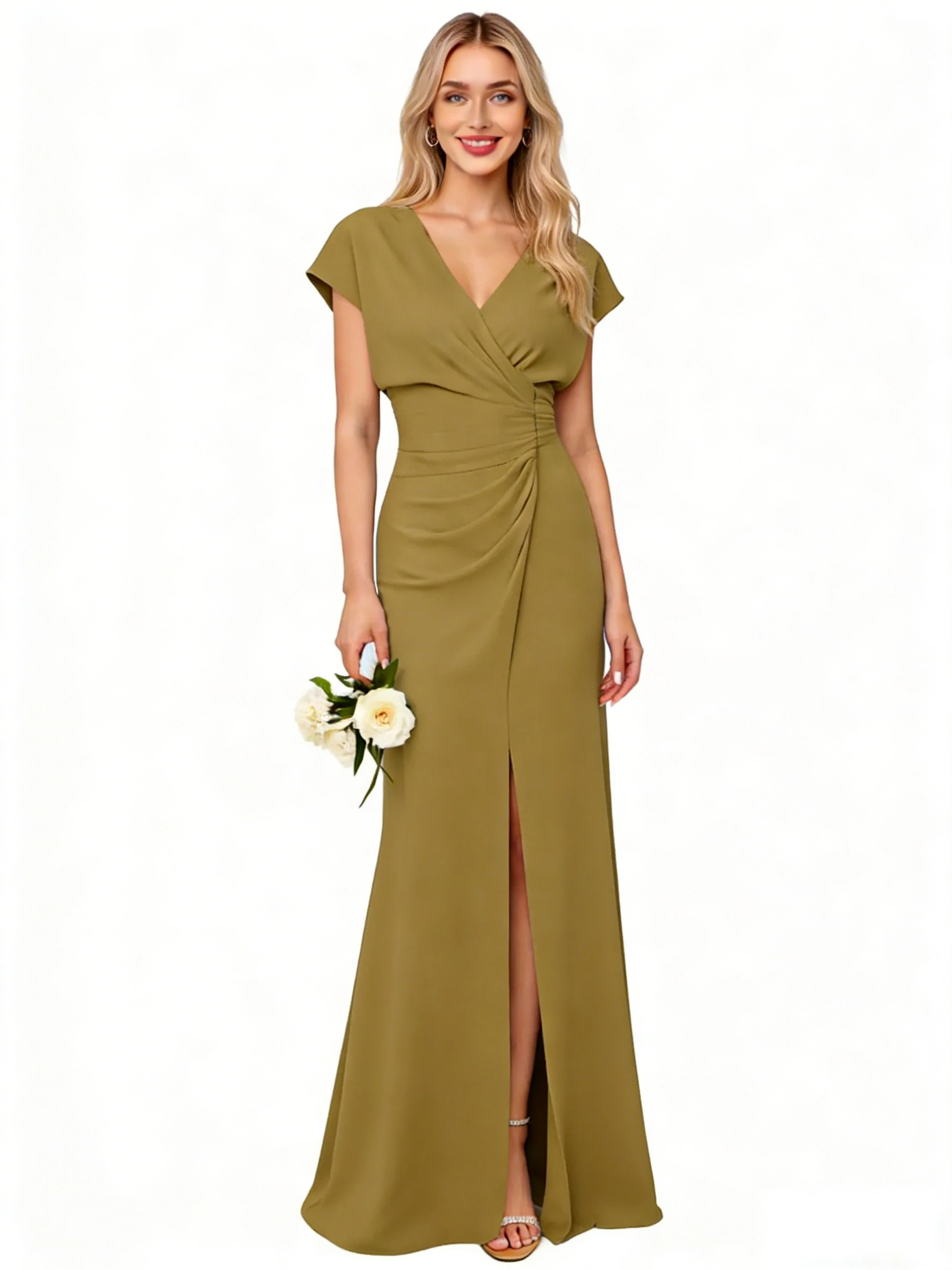 Satin Cowl Neck Slip Dress