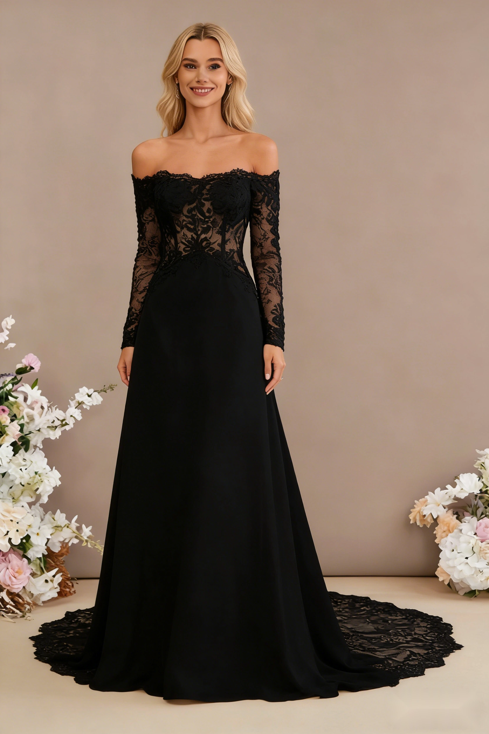 Flat-Collar Cathedral Gown