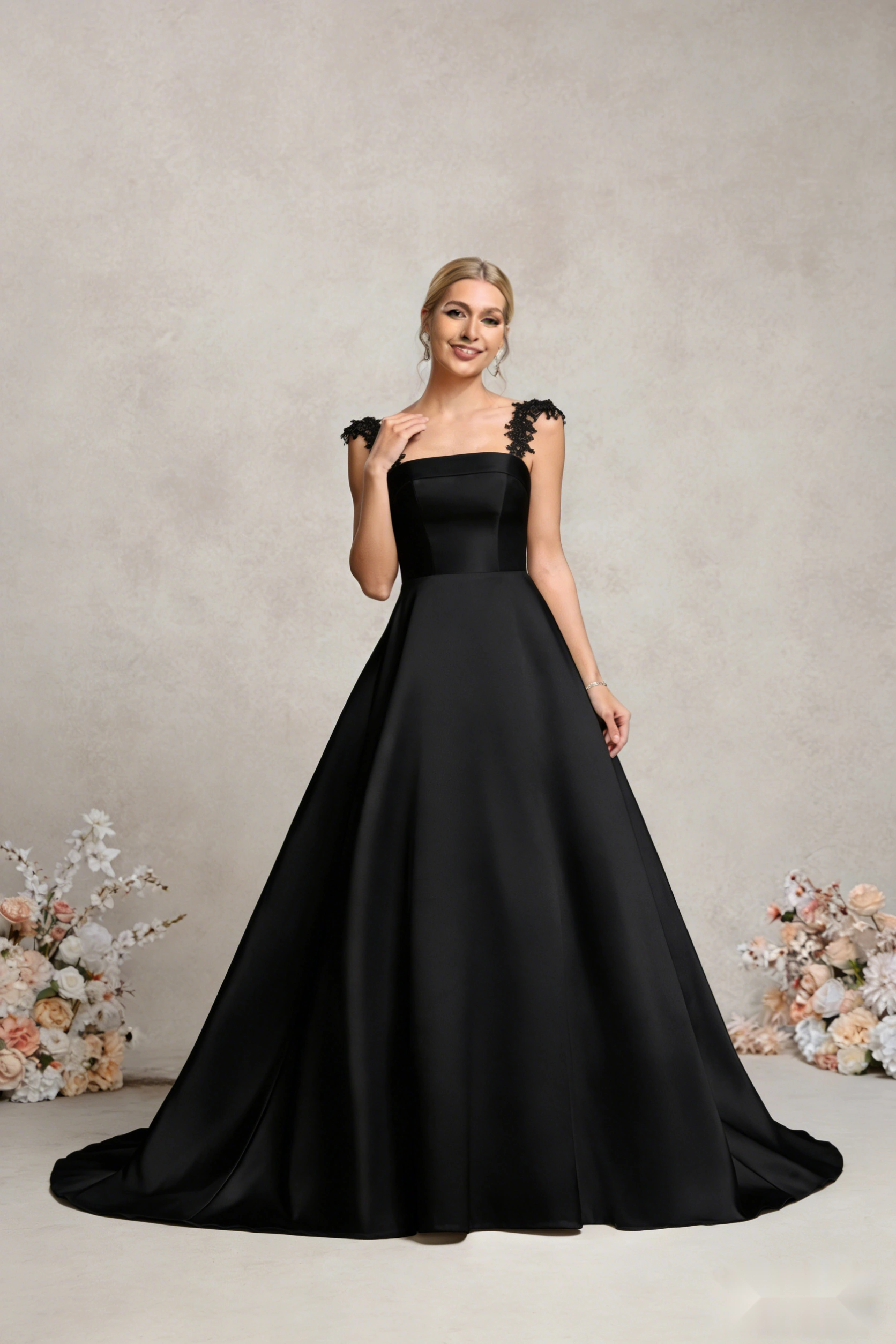 One-Shoulder Floor-Length Wedding Dress