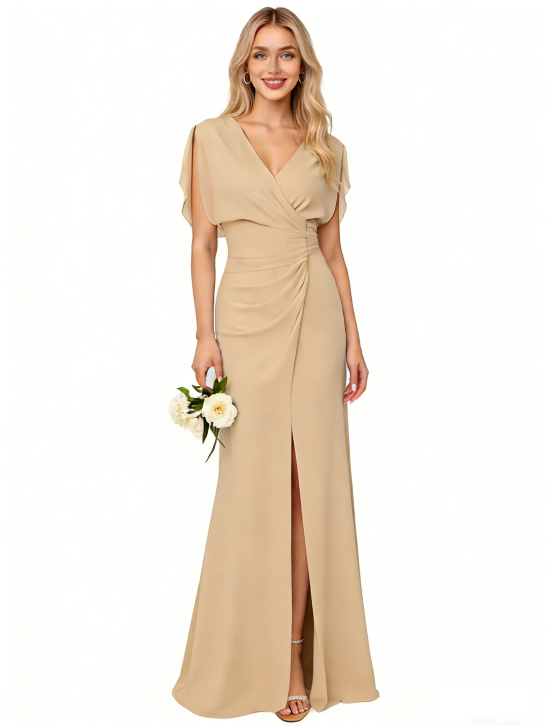 Satin Cowl Neck Slip Dress