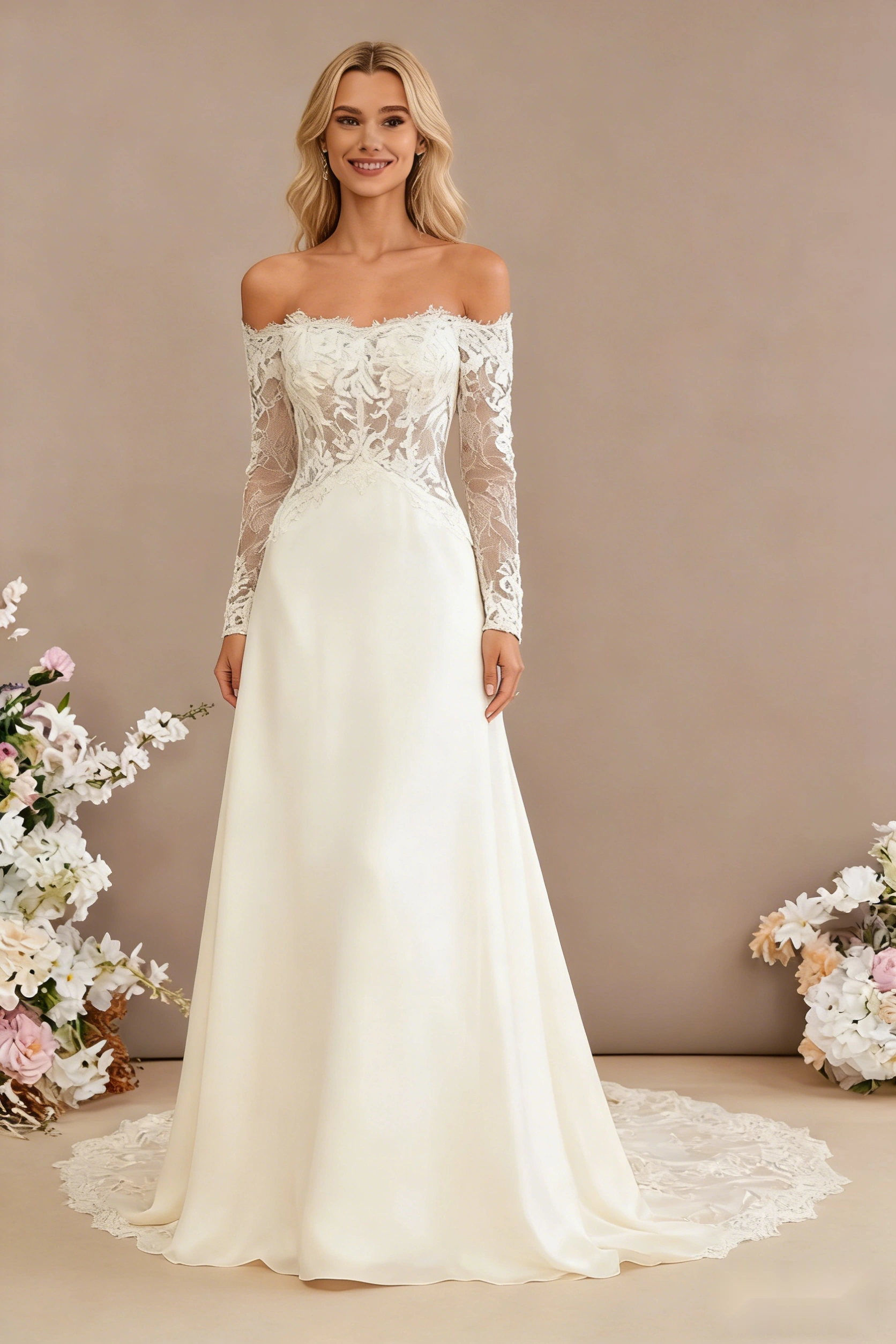 Flat-Collar Cathedral Gown