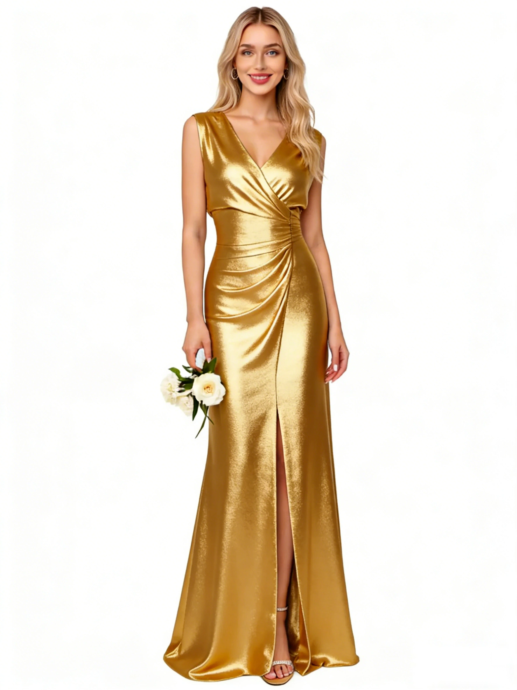 Satin Cowl Neck Slip Dress