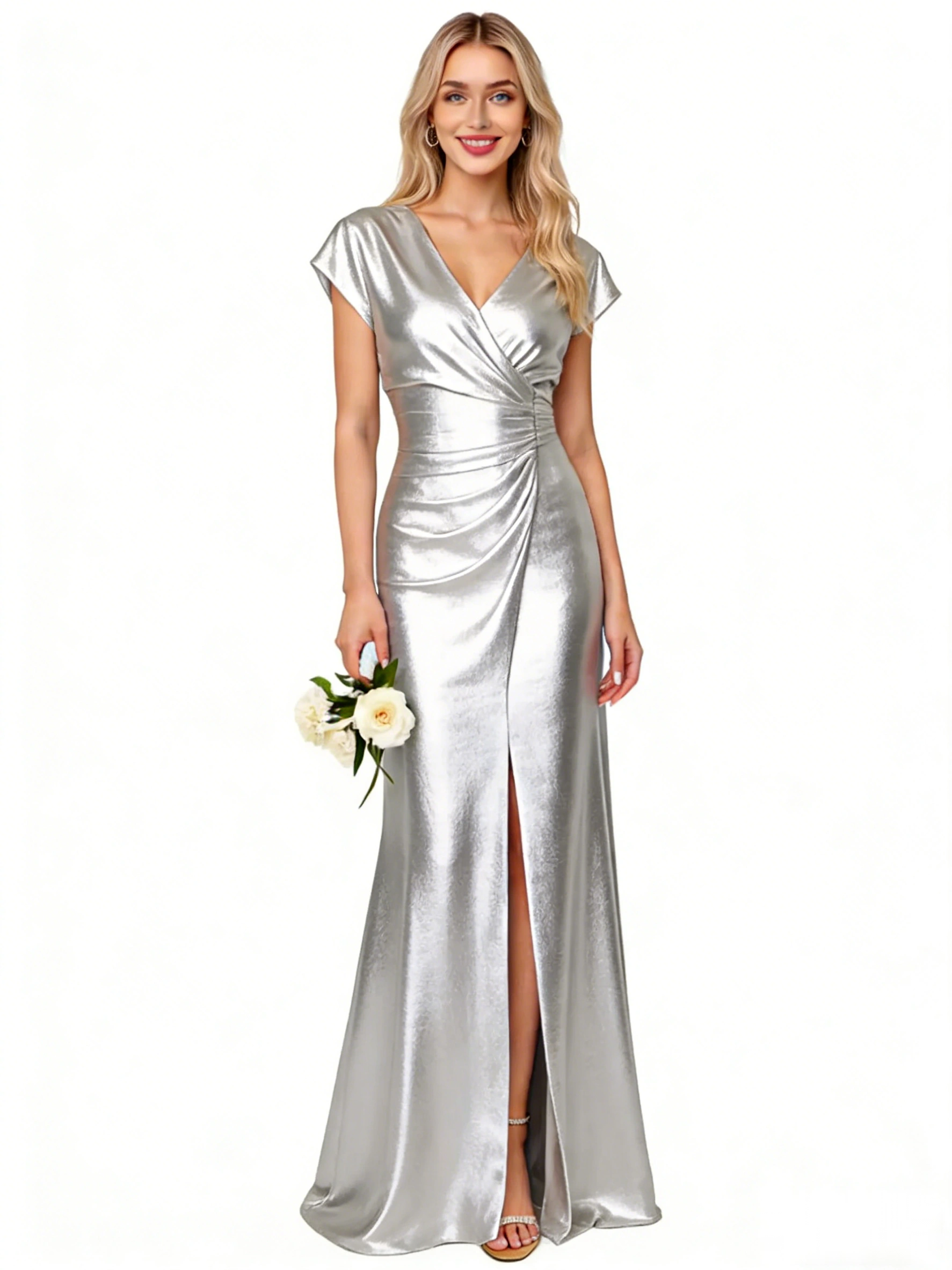 Satin Cowl Neck Slip Dress