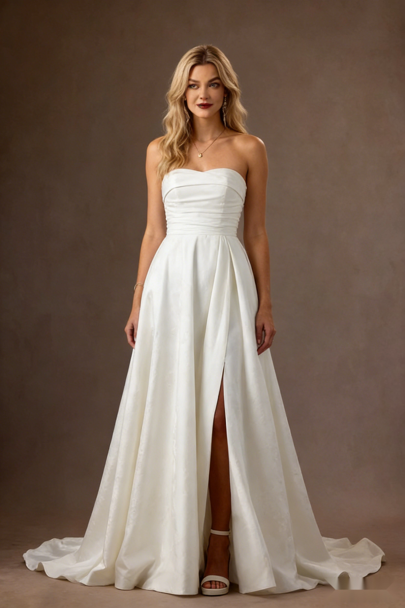 Two-Piece Set: Crop Top & Silk Skirt 