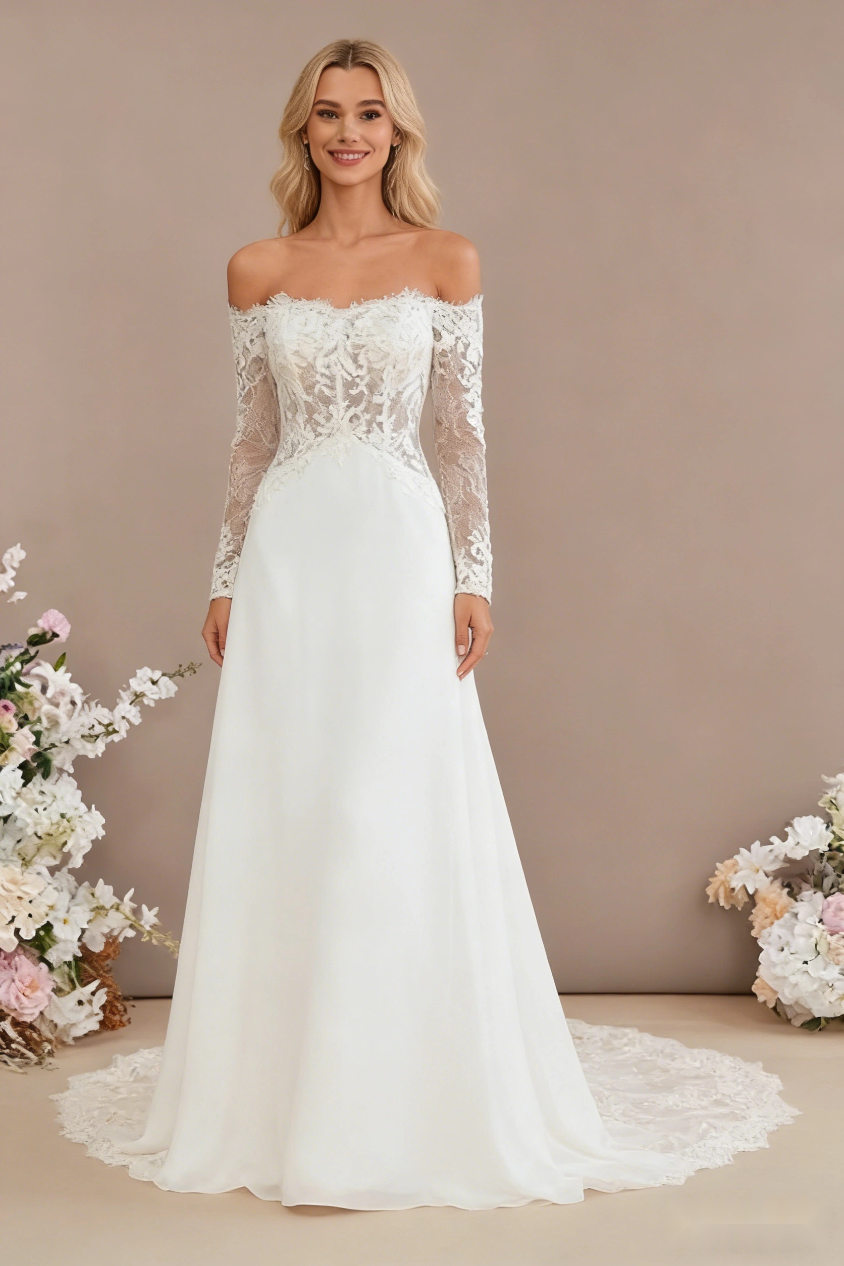 Flat-Collar Cathedral Gown