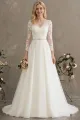 Long-Sleeved Floor-Length Wedding Dress