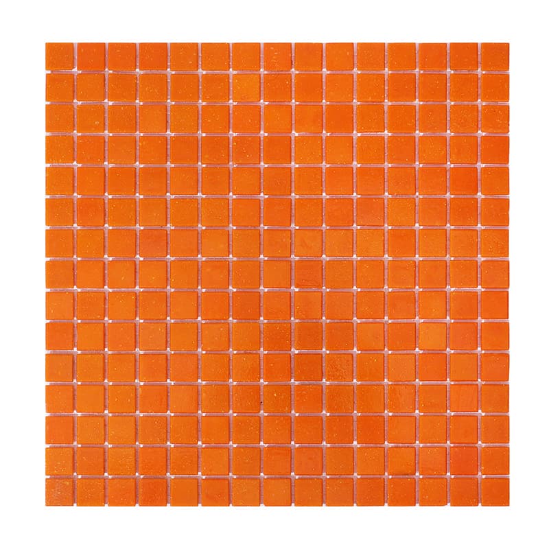 オレンジ色ガラスモザイクの正面全体写真