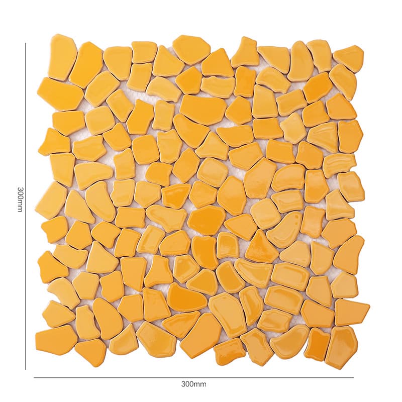 300mm角オレンジ乱形タイルシート
