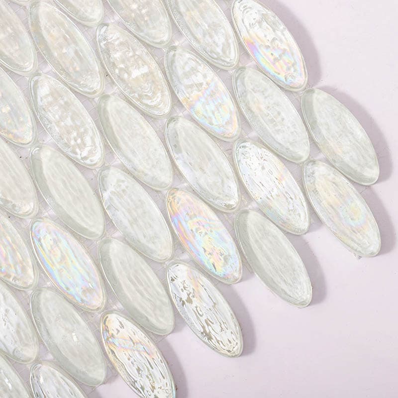 オーバル型ガラスモザイク拡大写真