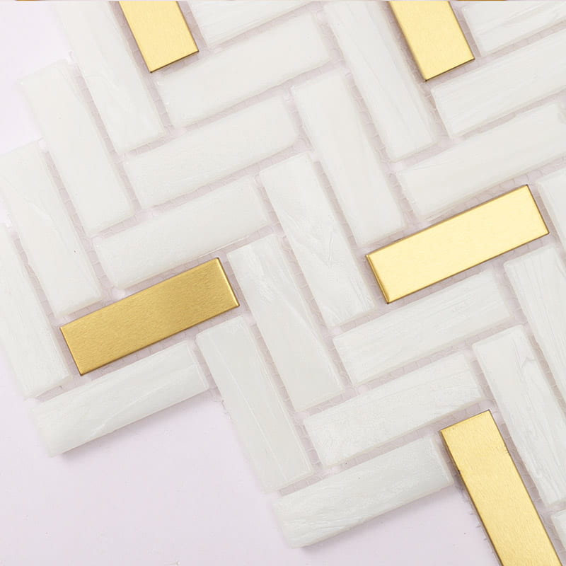 金属とガラスのコンビネーションモザイク