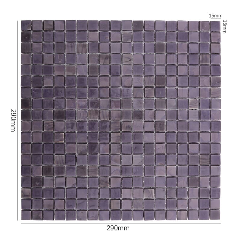15mmタイルのサイズを示す紫モザイク画像