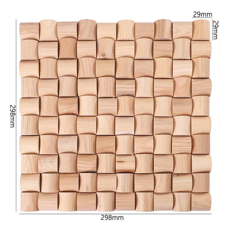 1シート298×298mmの立体ウッドタイルサイズ表示