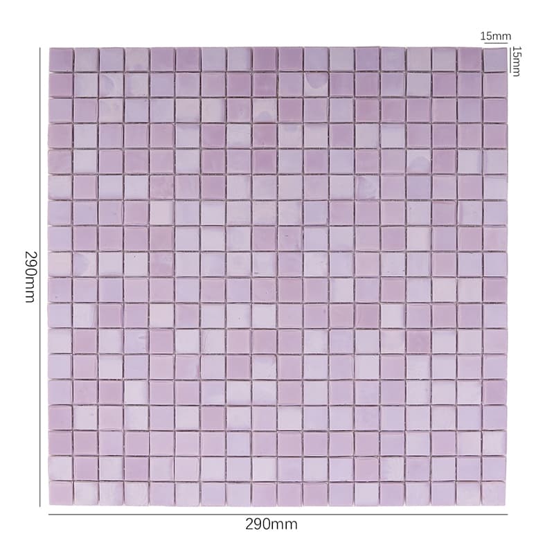 サイズ表示付きのパープルモザイクタイル