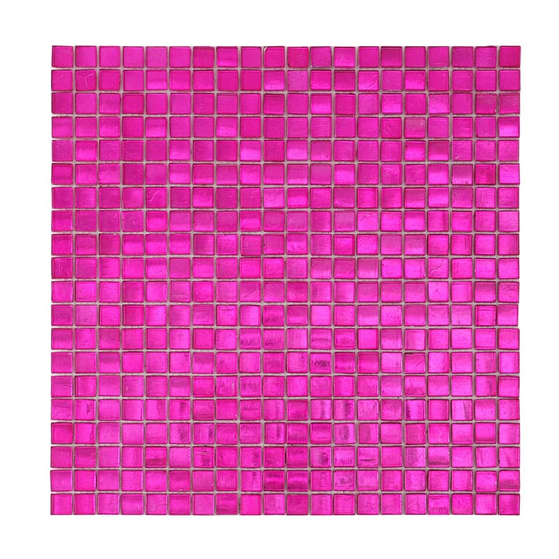ビビッドピンクのガラスモザイクタイル全体画像