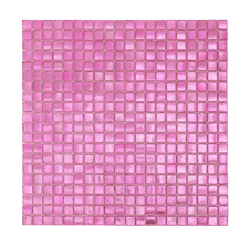 ピンク箔ガラスモザイクの正面全体画像