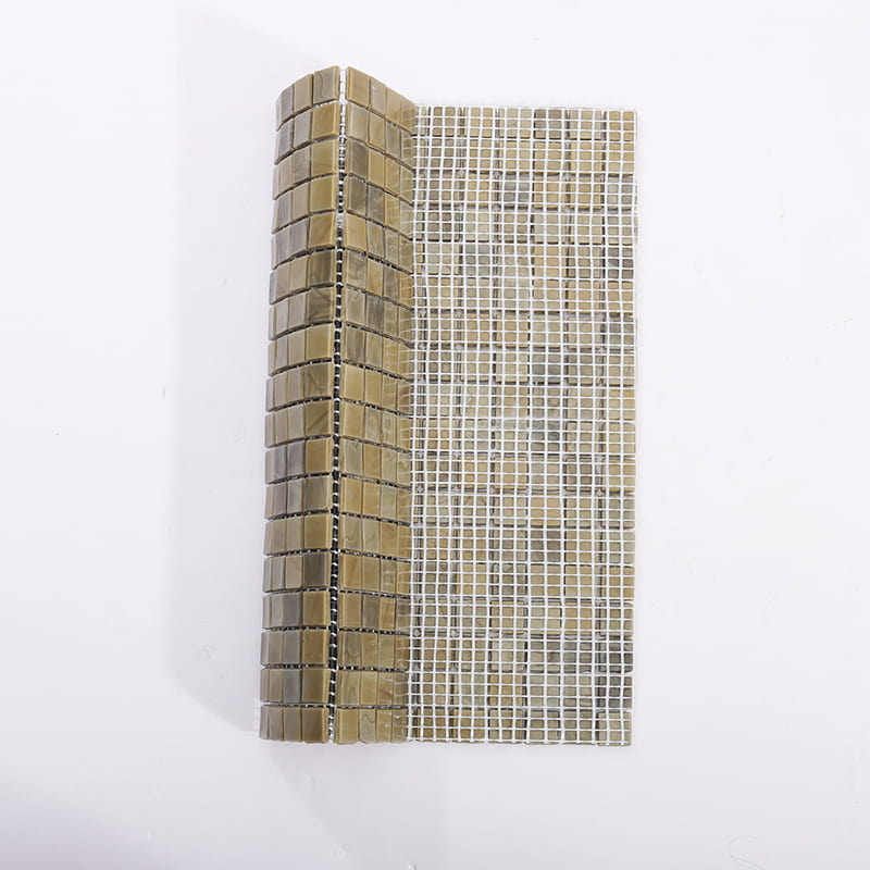 曲げられるブラウンモザイクタイルシート