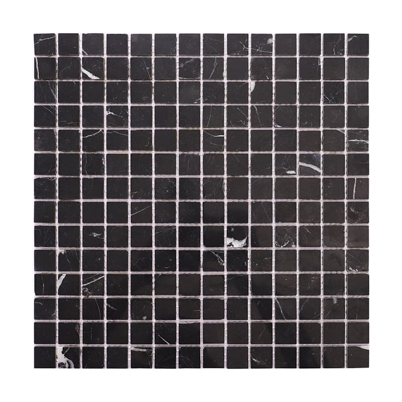 黒大理石のモザイクタイル全体正面画像