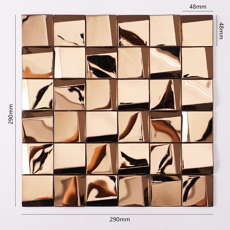 サイズ290mmの3Dブロンズスクエア金属モザイクタイル