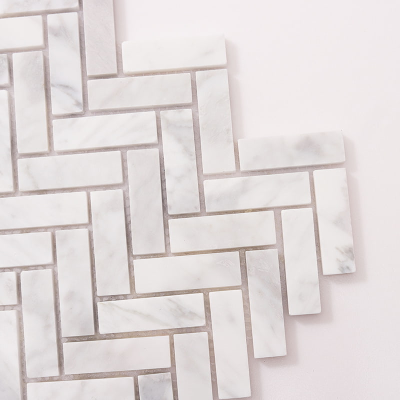 ソフトなマーブル調のヘリンボーンパターン