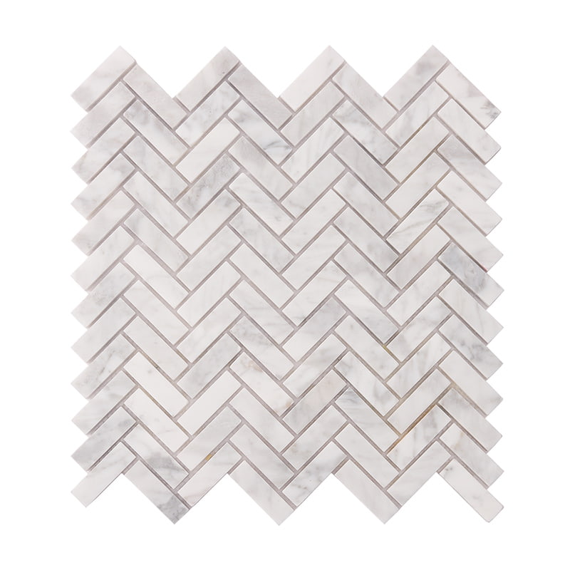 白い大理石調モザイクタイル正面全体図