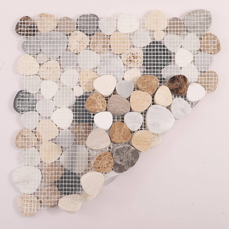 メッシュ付き天然石モザイクタイル裏面表示