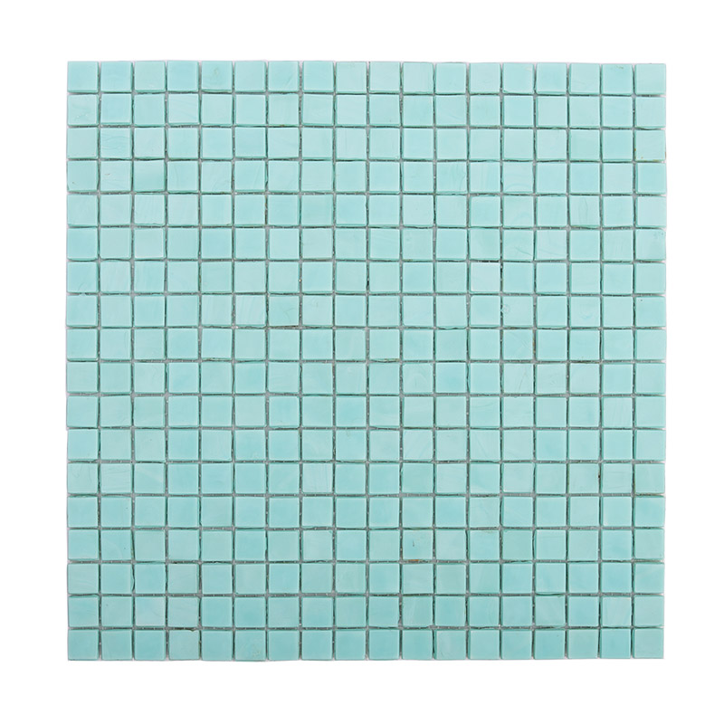 ミントグリーン色のガラスモザイクタイルシート