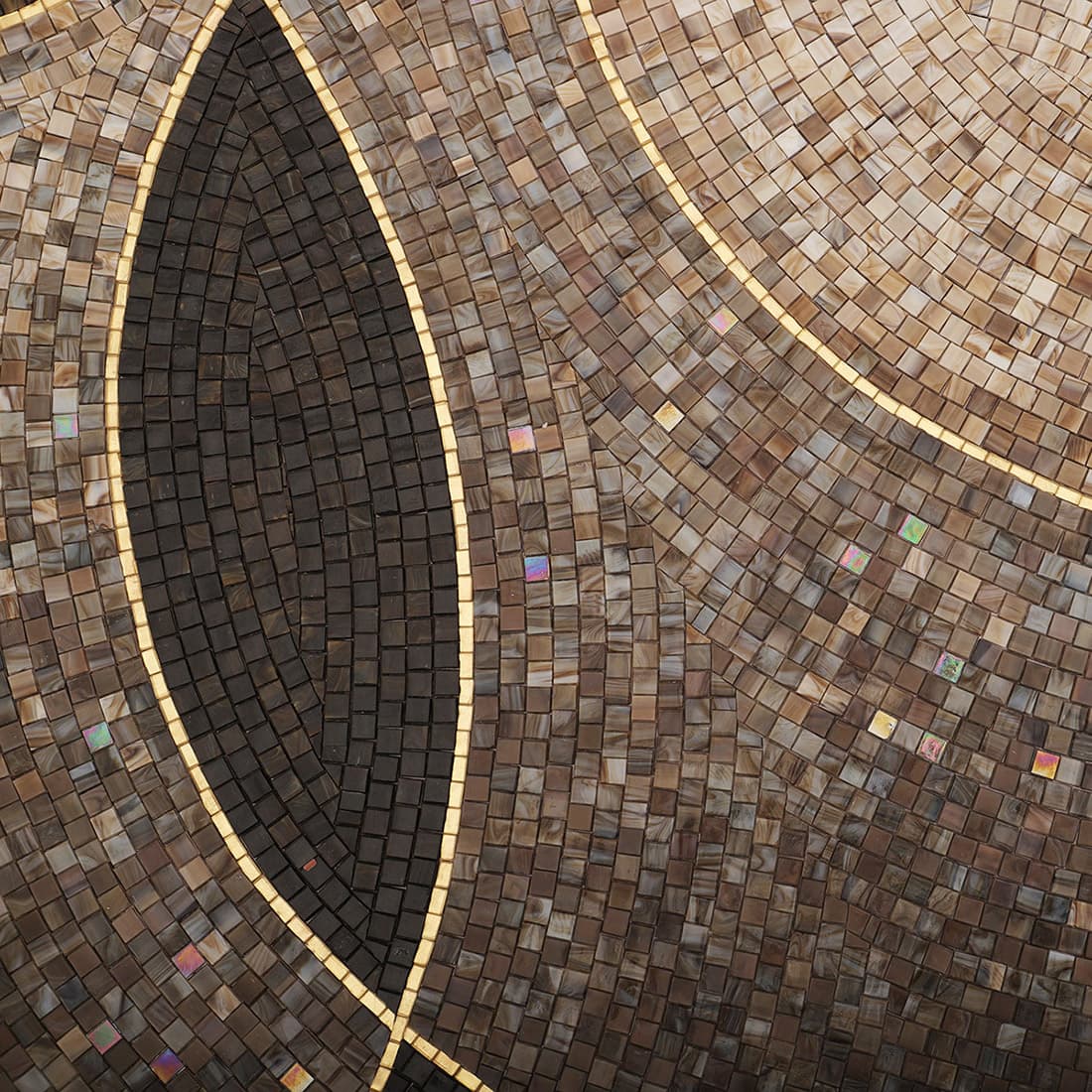 高級インテリア用 モザイクタイル 曲線デザイン