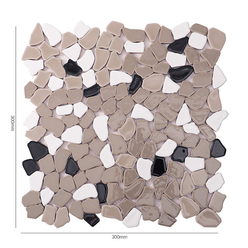 300mm角モノトーン乱形モザイクタイルシート