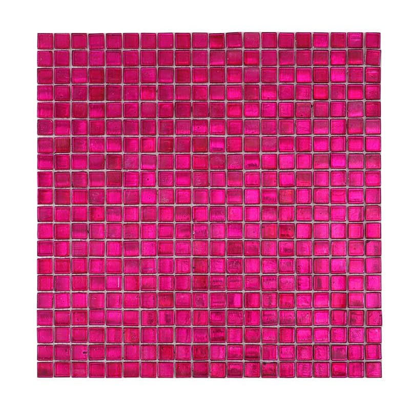 ローズピンクのガラスモザイクタイル全体写真