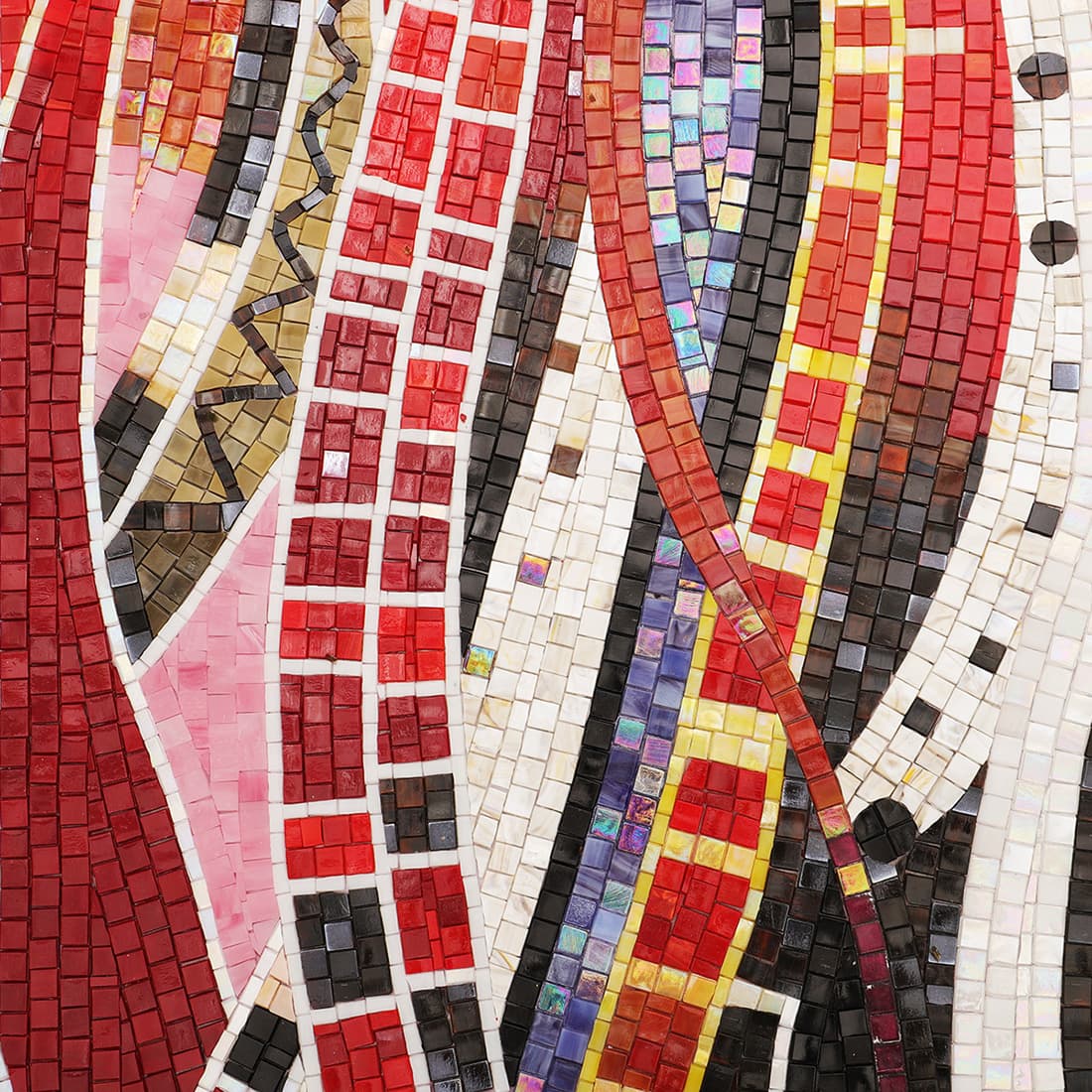 馬のたてがみ部分のモザイク細部アップ