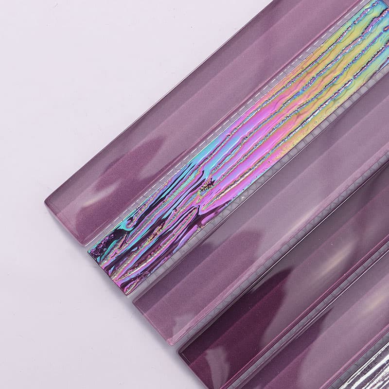 紫色ガラスモザイクタイル、虹色ラインアップ