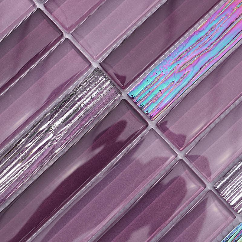 紫色ガラスモザイクタイル、光沢感アップ
