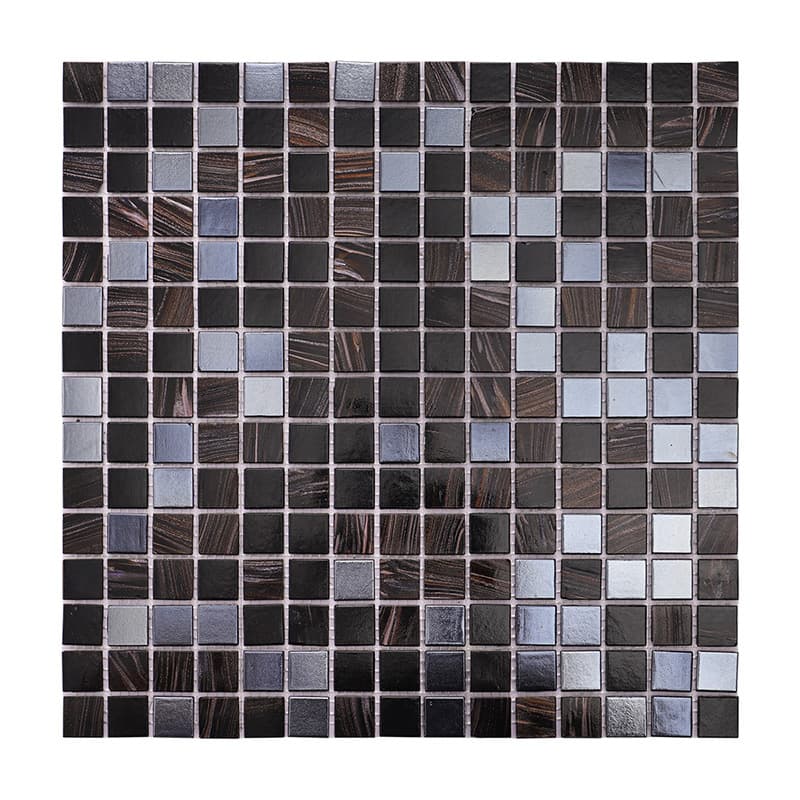 黒茶色ガラスモザイクの全面画像