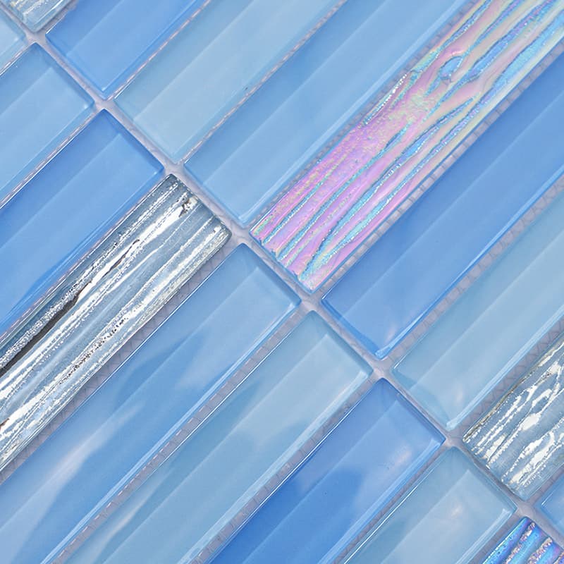 交差部分を写したブルーガラスモザイク