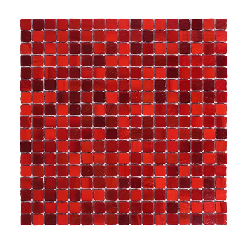 赤色グラデーションガラスモザイク正面写真