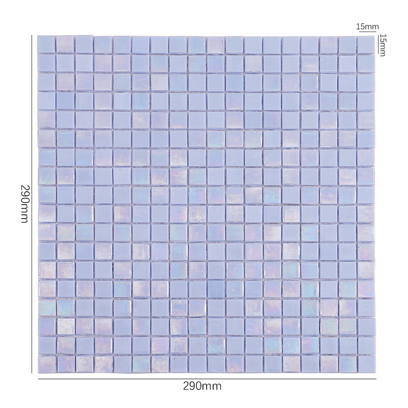 サイズ付きの青ガラスモザイクタイルシート