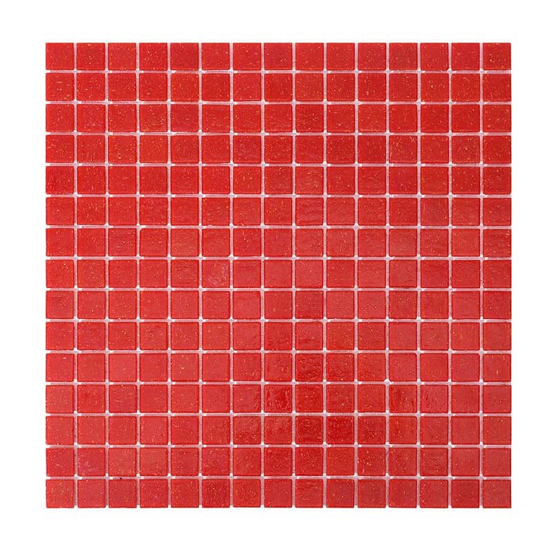 赤色ガラスモザイクタイルの全面写真