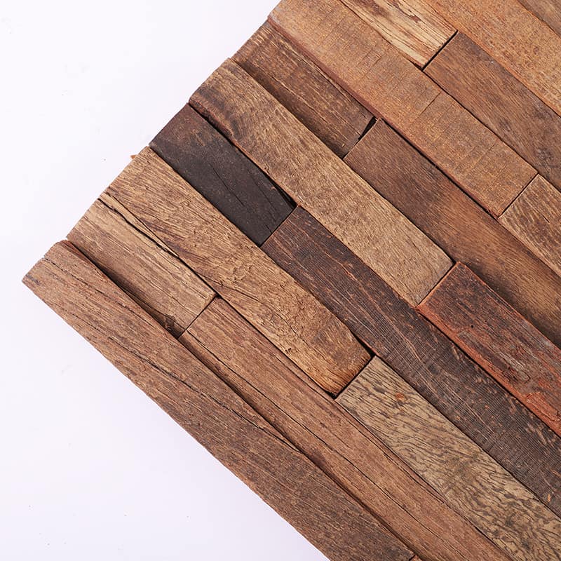 斜めから見た天然木スリムモザイクパネル