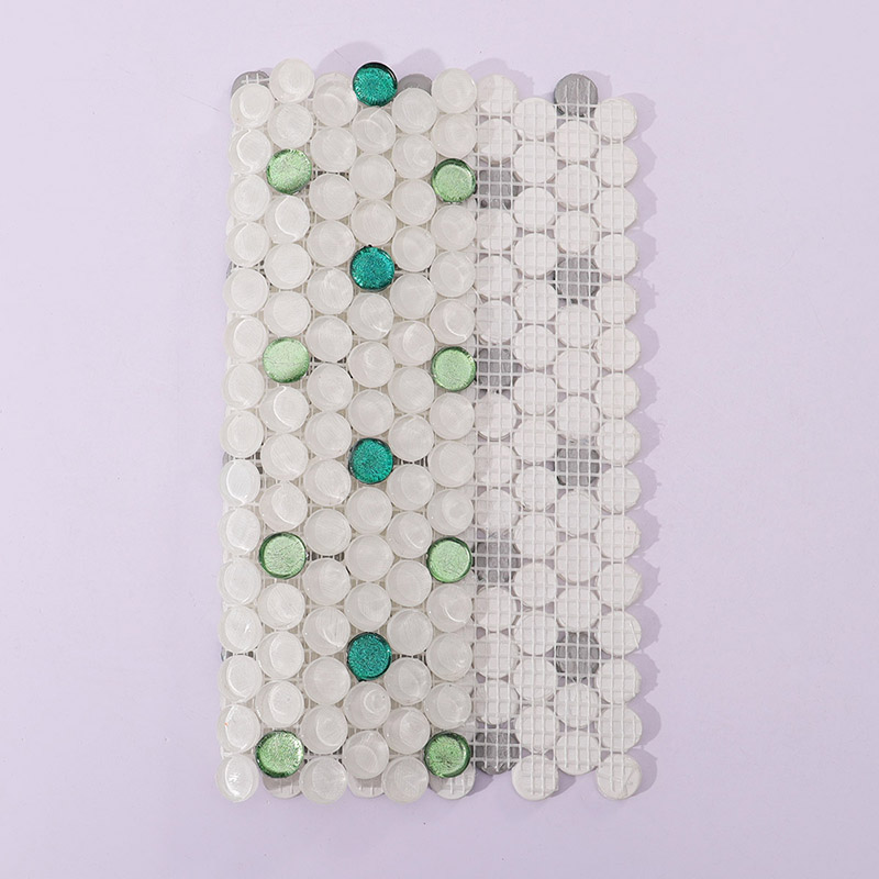 裏面メッシュ付きモザイクタイルの構造表示