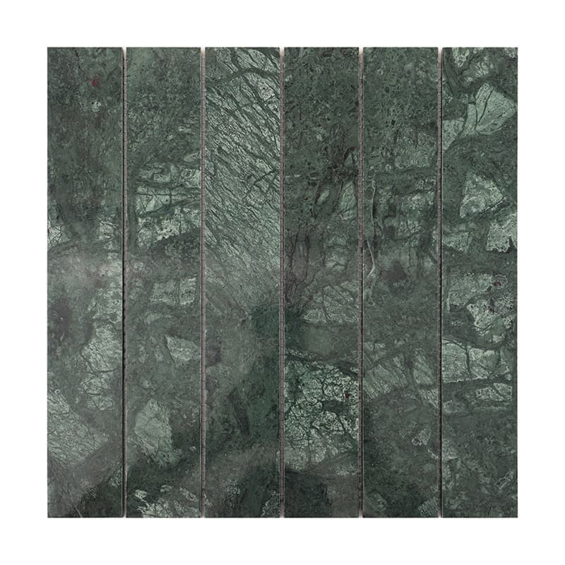 緑色天然大理石の長方形モザイク全面写真
