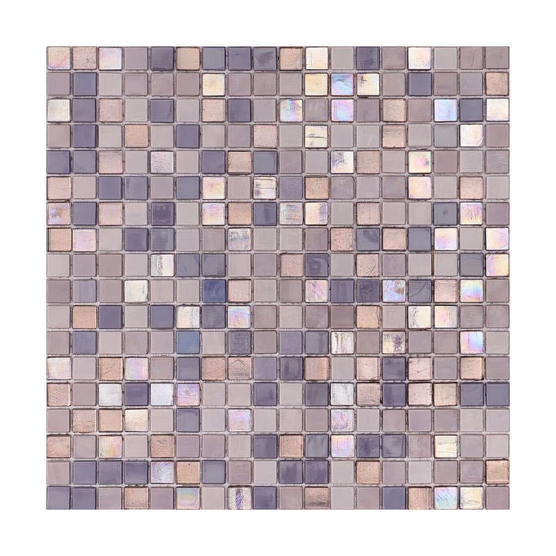 多色パープルのガラスモザイクタイル正面全体画像