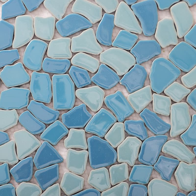 青玉石モザイクのランダム模様ディテール