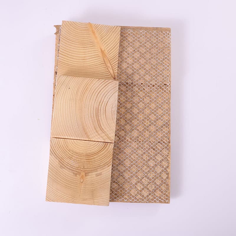 裏面にメッシュを施した木目モザイクパネル