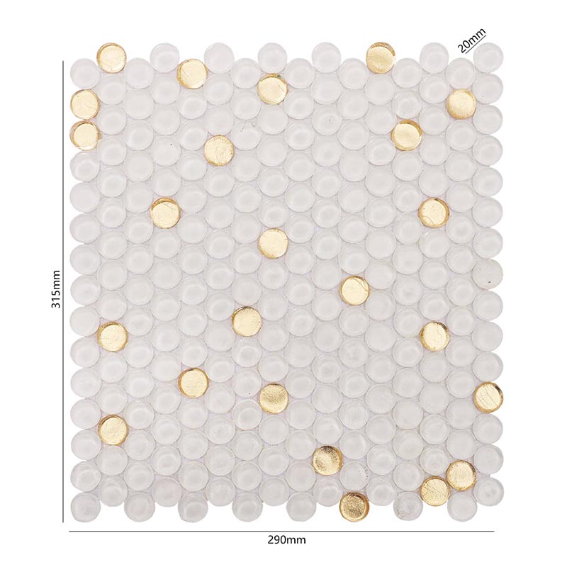 20mm丸型ガラスモザイクのサイズ表示