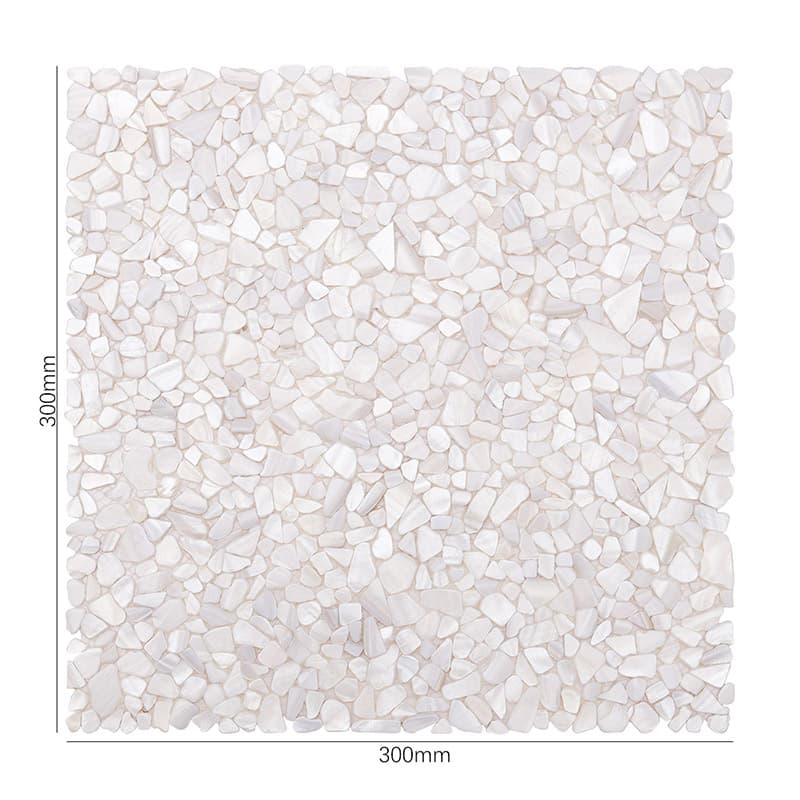 砕片天然貝殻モザイクタイル300角の正面全体