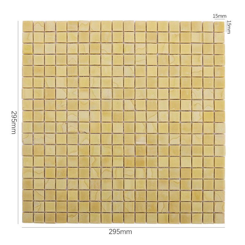 黄色い小さなモザイクタイル 295×295mm