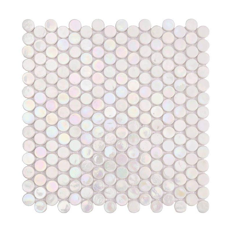 白色丸モザイクシート全体の正面画像