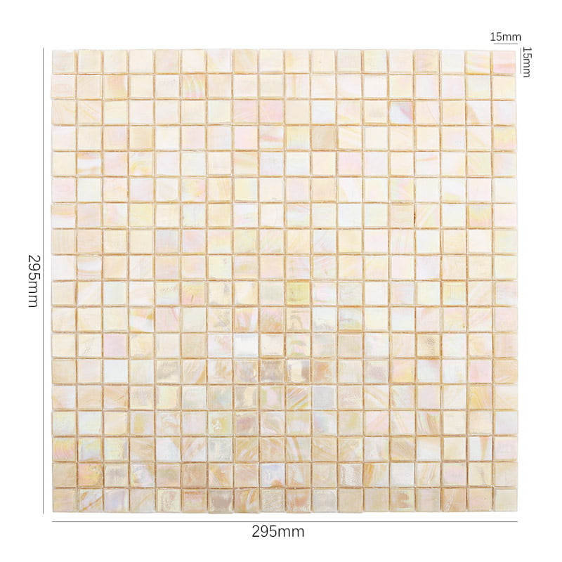 ベージュガラスモザイクタイルの全体写真