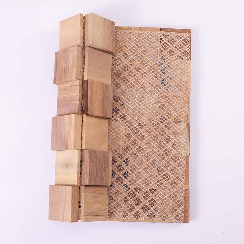 天然木モザイクタイルの裏面構造